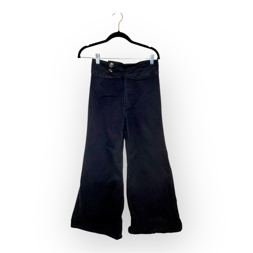 We The Free Black High Rise Wide Leg Pants Casual Statement Size 27